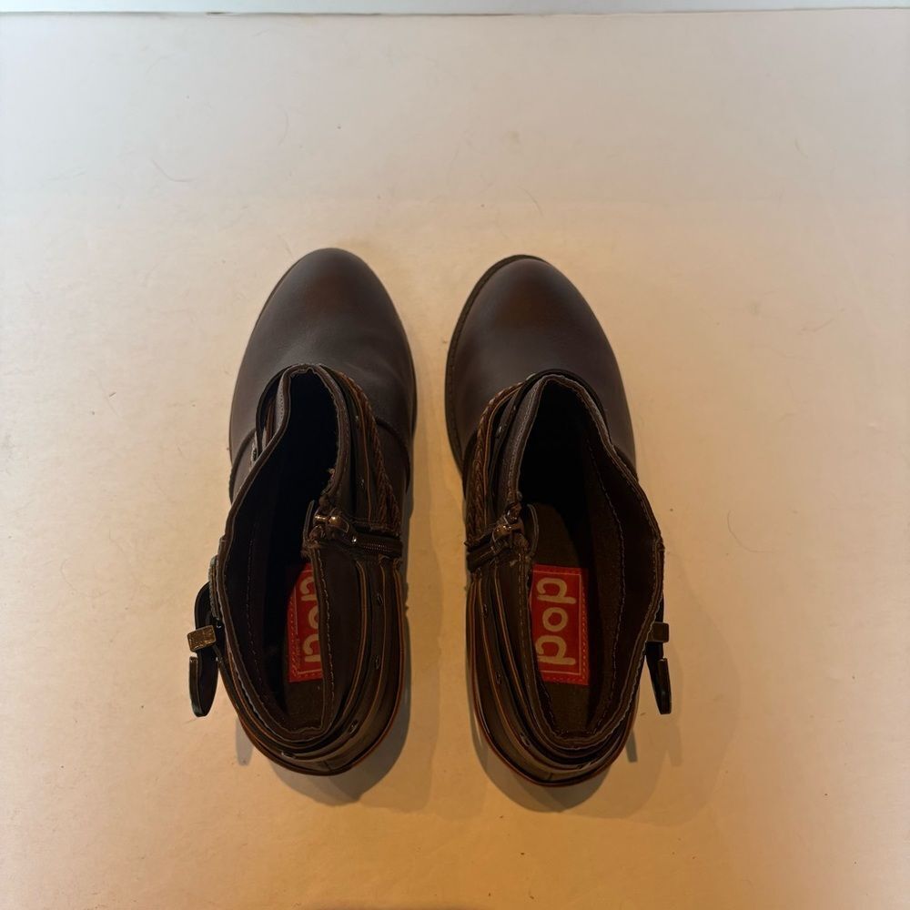 Pop Women's Brown Ankle Boots Side Zipper Size 6.5M - Picture 10 of 11
